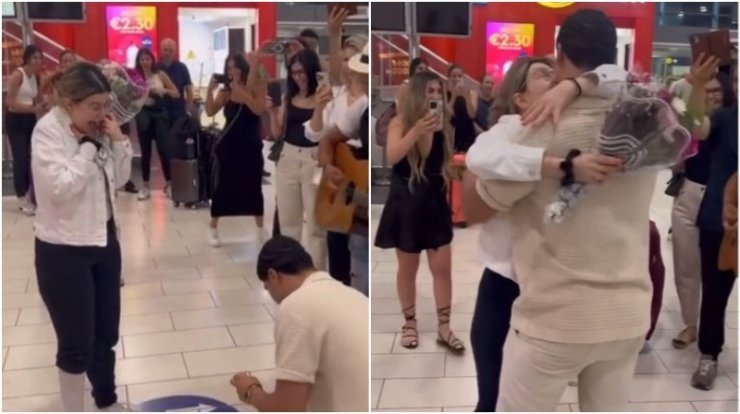 Δάκρυσε η Άννα: Πρόταση γάμου στο αεροδρόμιο Λάρνακας μετά το χειρουργείο [βίντεο]