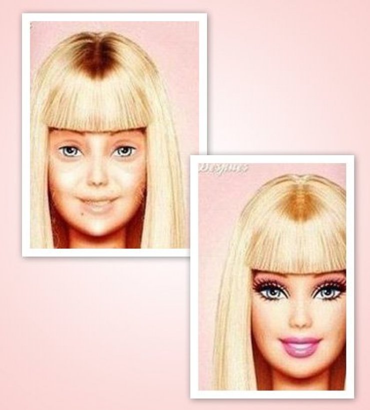 H Barbie χωρίς ίχνος μακιγιάζ!