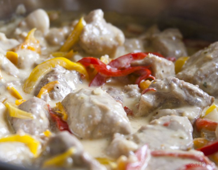 Χοιρινό αλά κρέμ με μαστίχα Χίου