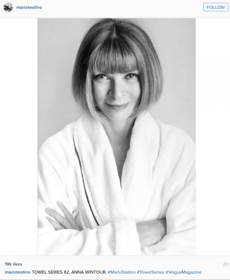 Anna Wintour: Φωτογραφίζεται μόνο με το μπουρνούζι της 