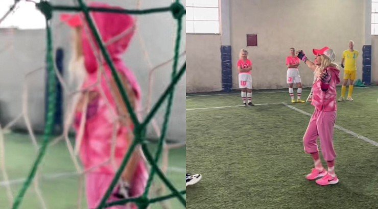 Άννα Βίσση: Την “τσακώσαμε” να παίζει ποδόσφαιρο και να πετυχαίνει γκολ [βίντεο]