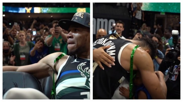 Γιάννης Αντετοκούνμπο: Μόλις έληξε ο αγώνας έτρεξε στην αγκαλιά της συζύγου και του γιου του! [βίντεο]