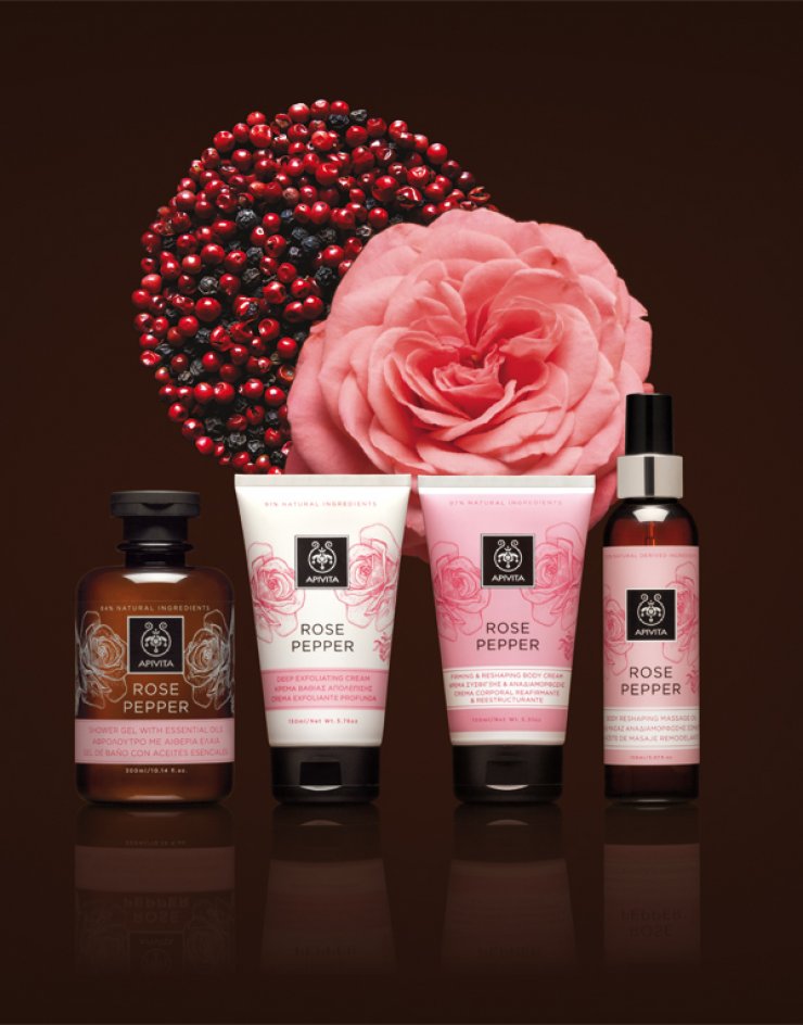 Apivita, Rose Pepper: Η σειρά για σύσφιξη, κυτταρίτιδα και τοπικό πάχος