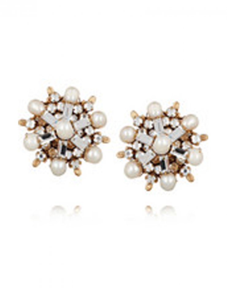 Σκουλαρίκια διακοσμημένα από swarovski και πέρλες