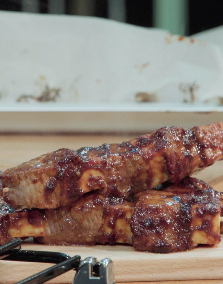 BBQ meat με κολοκάσι σε γκριλ