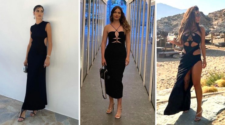 3 fashion girls που φόρεσαν μαύρο φόρεμα με cut-outs
