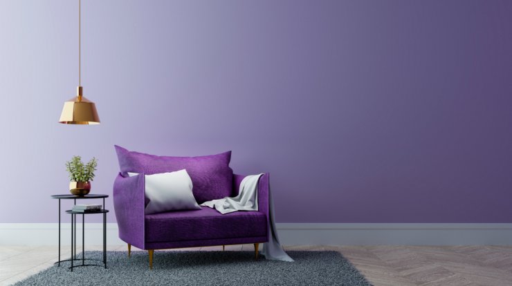 Οι μωβ τόνοι, σε μοντέρνα και διαχρονικά έπιπλα, προσδίδουν μια αρχοντική νότα