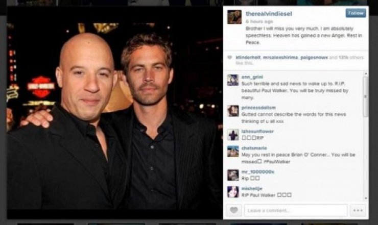 Συντετριμμένος ο συμπρωταγωνιστής του Paul Walker!