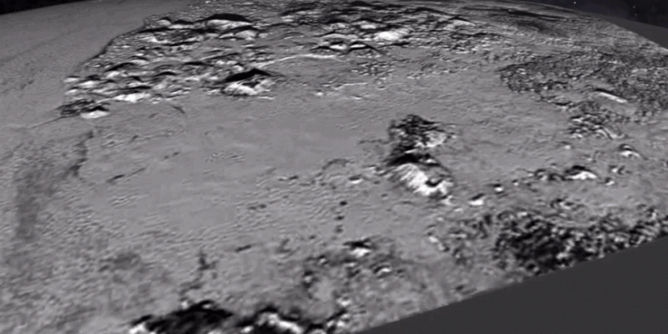 Hφαίστεια πάγου ήταν τα βουνά στον Πλούτωνα