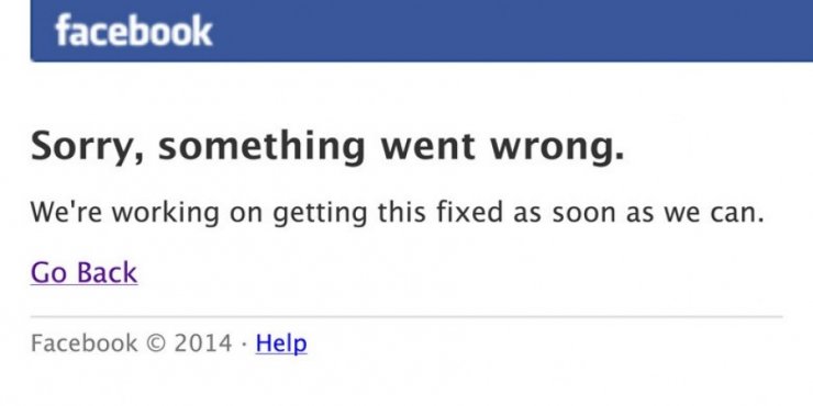 Facebook: "Συγγνώμη, κάτι πήγε λάθος"