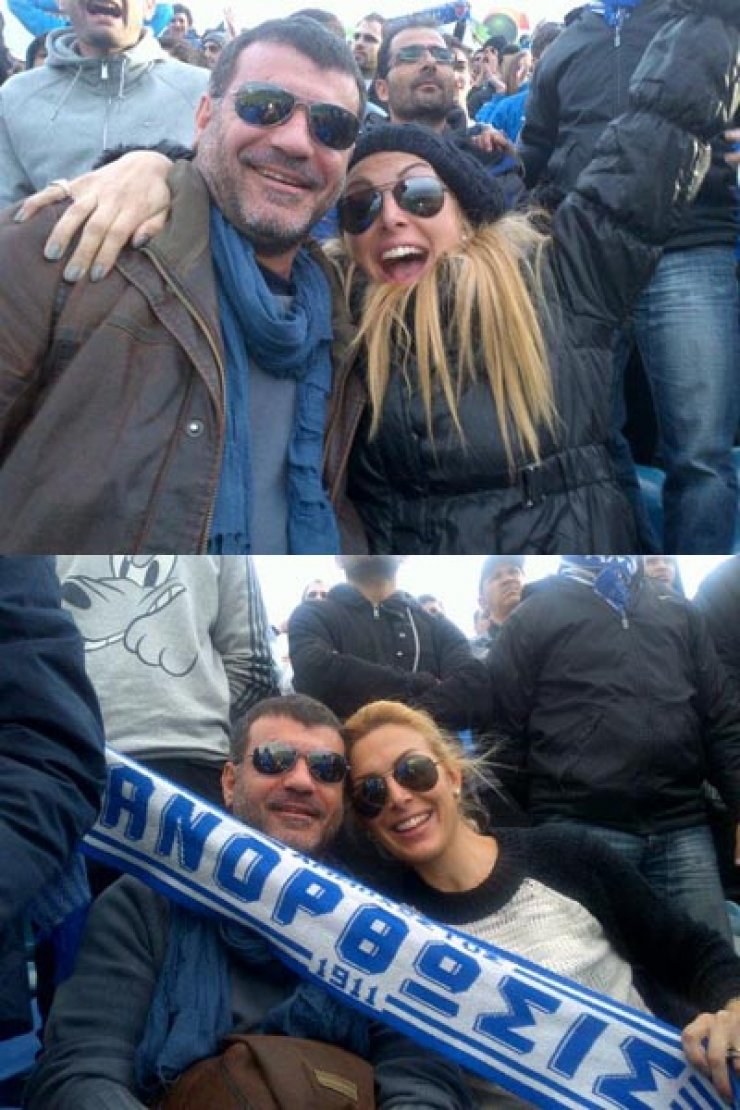 Μαρίνα Φιλιππίδου:  Με τον Κώστα Βαξεβάνη στις κερκίδες της Ανόρθωσης!