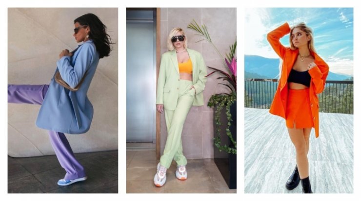 Colour Pop: Τρία fashion girls φοράνε κοστούμια σε αγαπημένες αποχρώσεις