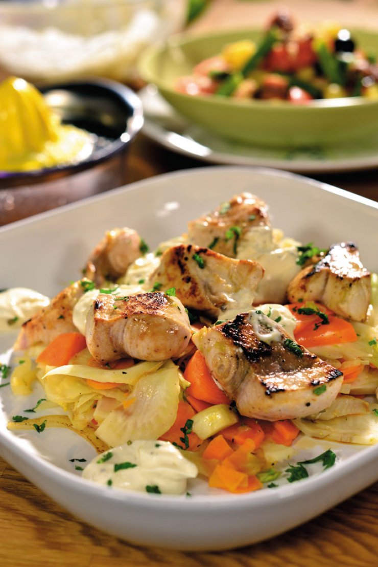 Ξιφίας σοτέ με φρέσκο φινόκιο και καρότο