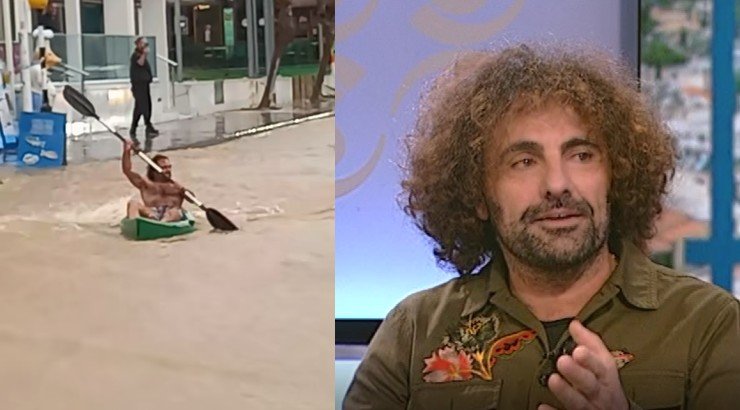 Ο άντρας που έκανε κανό στις πλημμύρες στον Πρωταρά και έγινε viral μοιράζεται την εμπειρία του