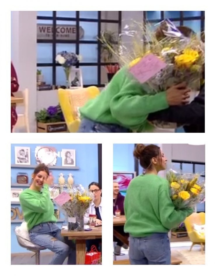 Η Κωνσταντίνα Ευριπίδου δέχθηκε μία υπέροχη ανθοδέσμη on air! [βίντεο]