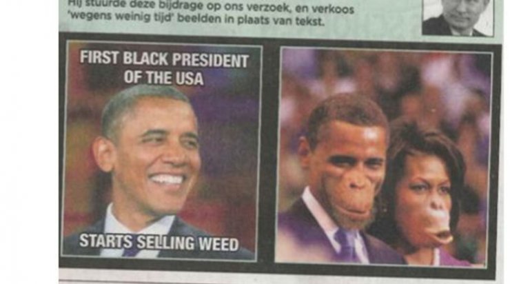 Σάλος με τη ρατσιστική εικόνα της De Morgen με το ζεύγος Ομπάμα