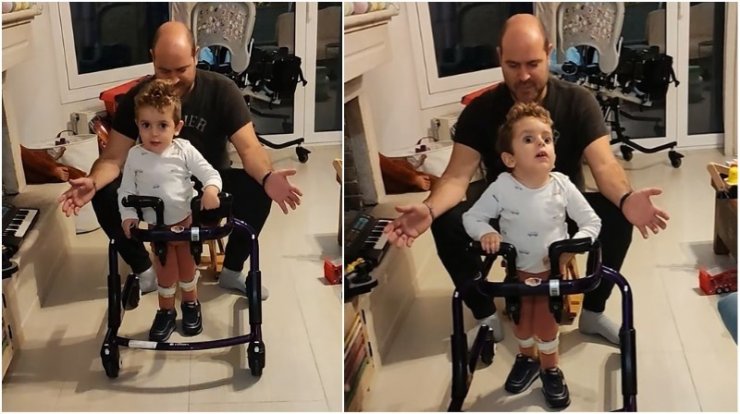 Ο μικρός Παναγιώτης Ραφαήλ κάνει μόνος του τα πρώτα του βήματα και προκαλεί δάκρυα συγκίνησης