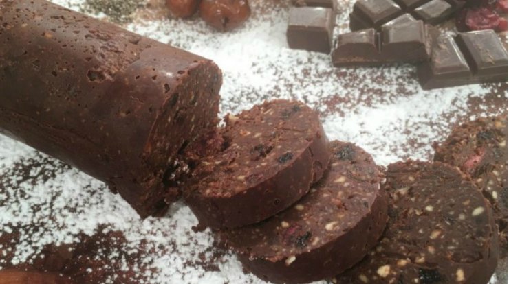 Σαλάμι σοκολάτας vegan χωρίς ζάχαρη