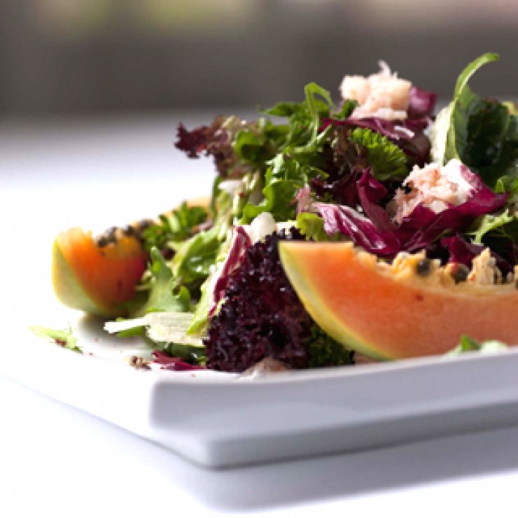 Σαλάτα με γαρίδες και παπάγια