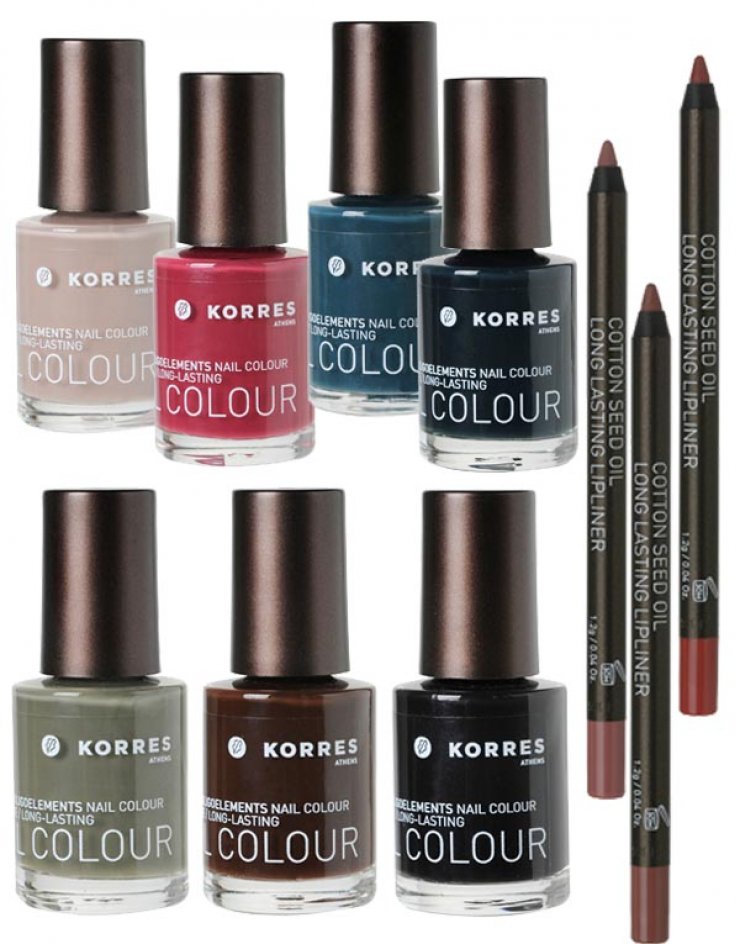 Korres, Nail Colour Inspired by Nature & Lip Liners