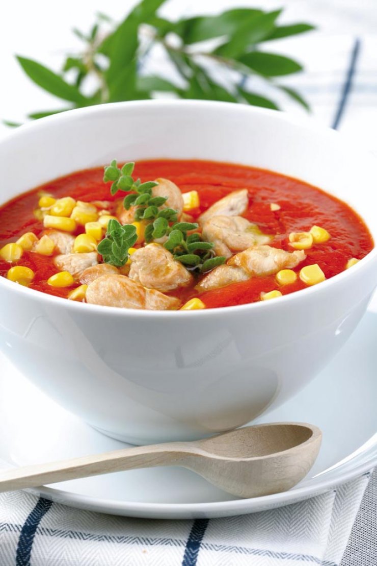 Πικάντικη σούπα με κοτόπουλο και καλαμπόκι