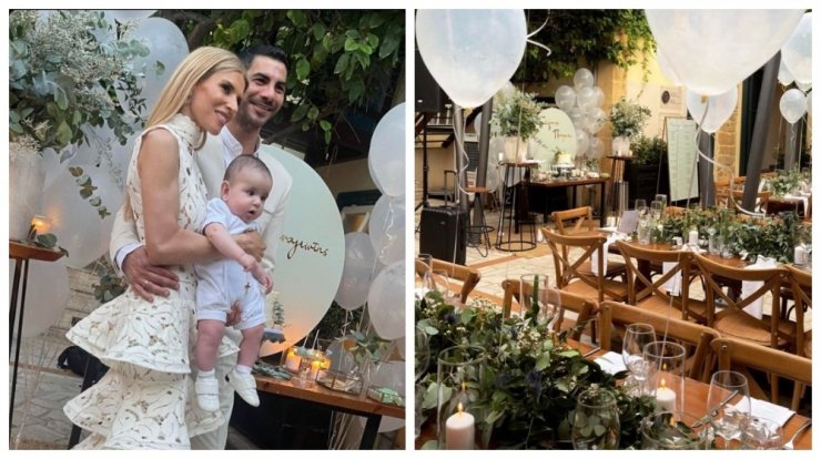 Σταύρος Κωνσταντίνου – Έλενα Ανδρέου: Βάφτισαν τον γιο τους [εικόνες & βίντεο]