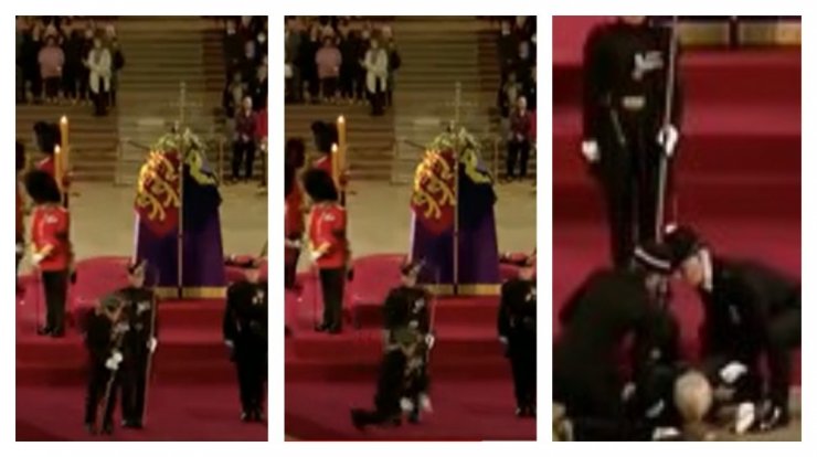Φρουρός λιποθυμά δίπλα από το φέρετρο της Βασίλισσας Ελισάβετ - Το βίντεο που έγινε viral 