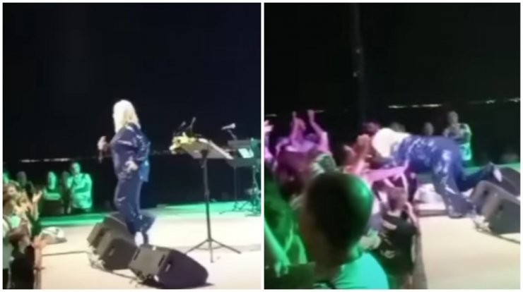 Μπέσσυ Αργυράκη: Καρέ καρέ η πτώση της από τη σκηνή - Ο τραυματισμός που είχε [βίντεο]