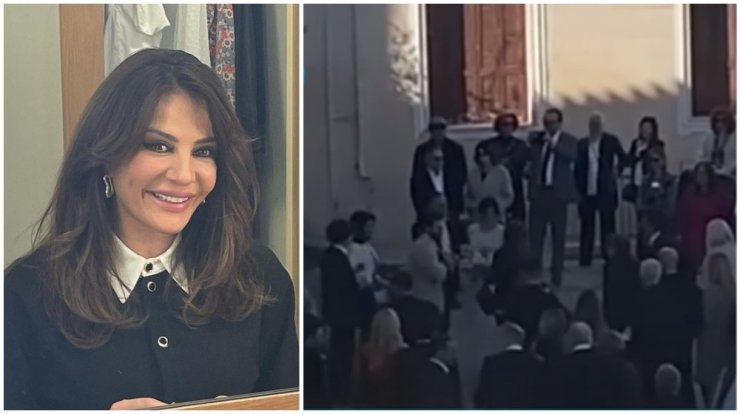 Δήμητρα Ματσούκα: Η στιγμή της άφιξής της στην εκκλησία - Το φιλί και η αγκαλιά στον σύζυγό της [βίντεο]