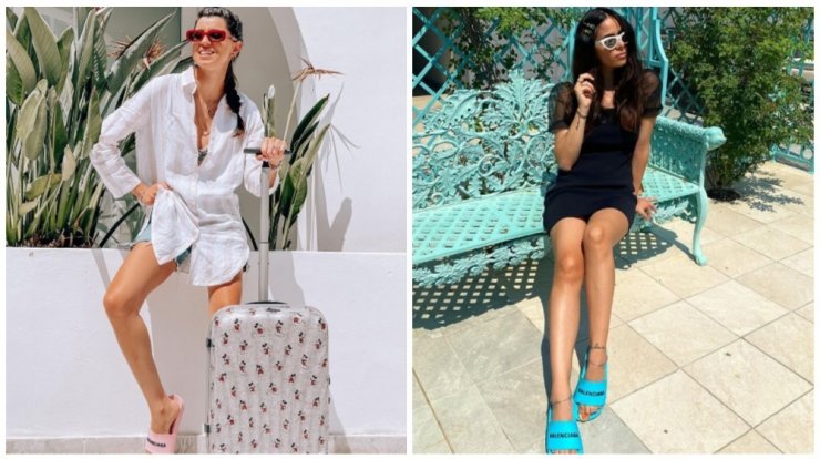 Balenciaga pool slides: Δες πώς τα φόρεσαν δύο κορίτσια της μόδας!