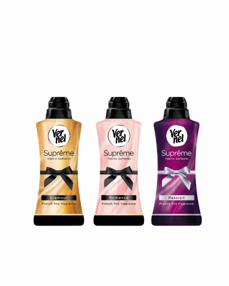 Νέα σειρά συμπυκνωμένων μαλακτικών Vernel Supreme, με αρώματα εμπνευσμένα από τους μεγαλύτερους γαλλικούς οίκους αρωματοποιίας!