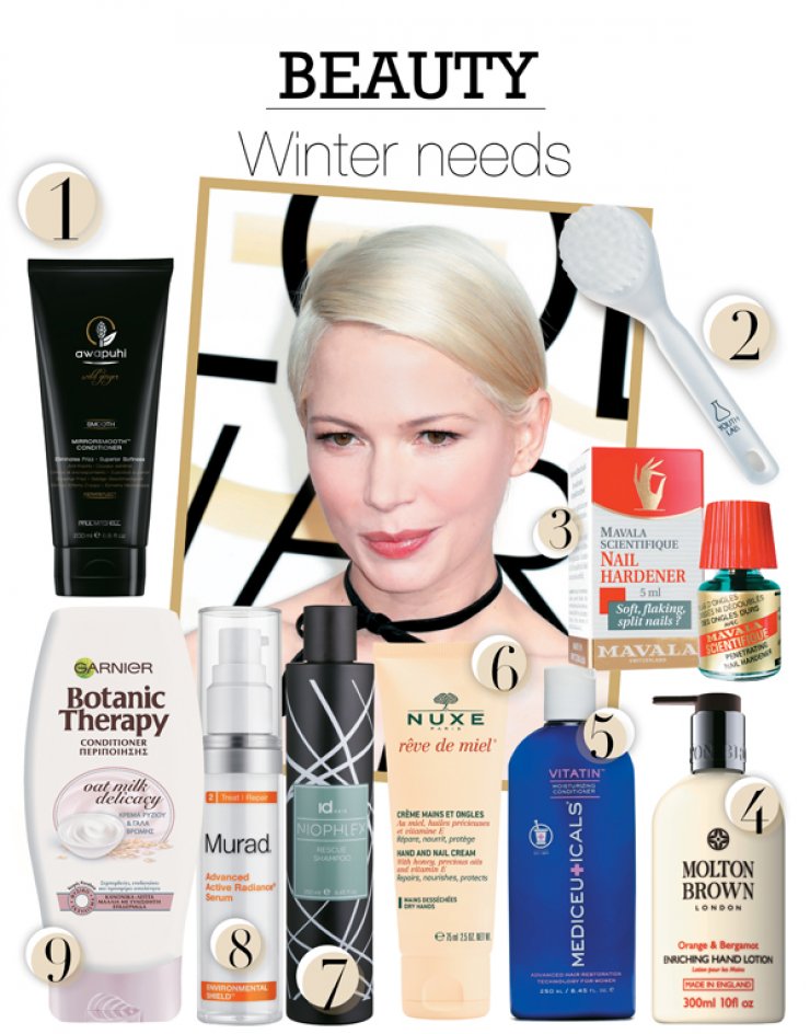 Όλα όσα χρειάζονται μαλλιά και πρόσωπο το χειμώνα