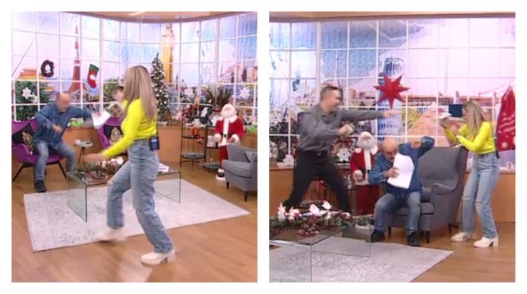 Με ξίφος η Γιώτα Δαμιανού στο πλατό – Ο τρόμος του Ανδρέα Δημητρόπουλου [βίντεο]